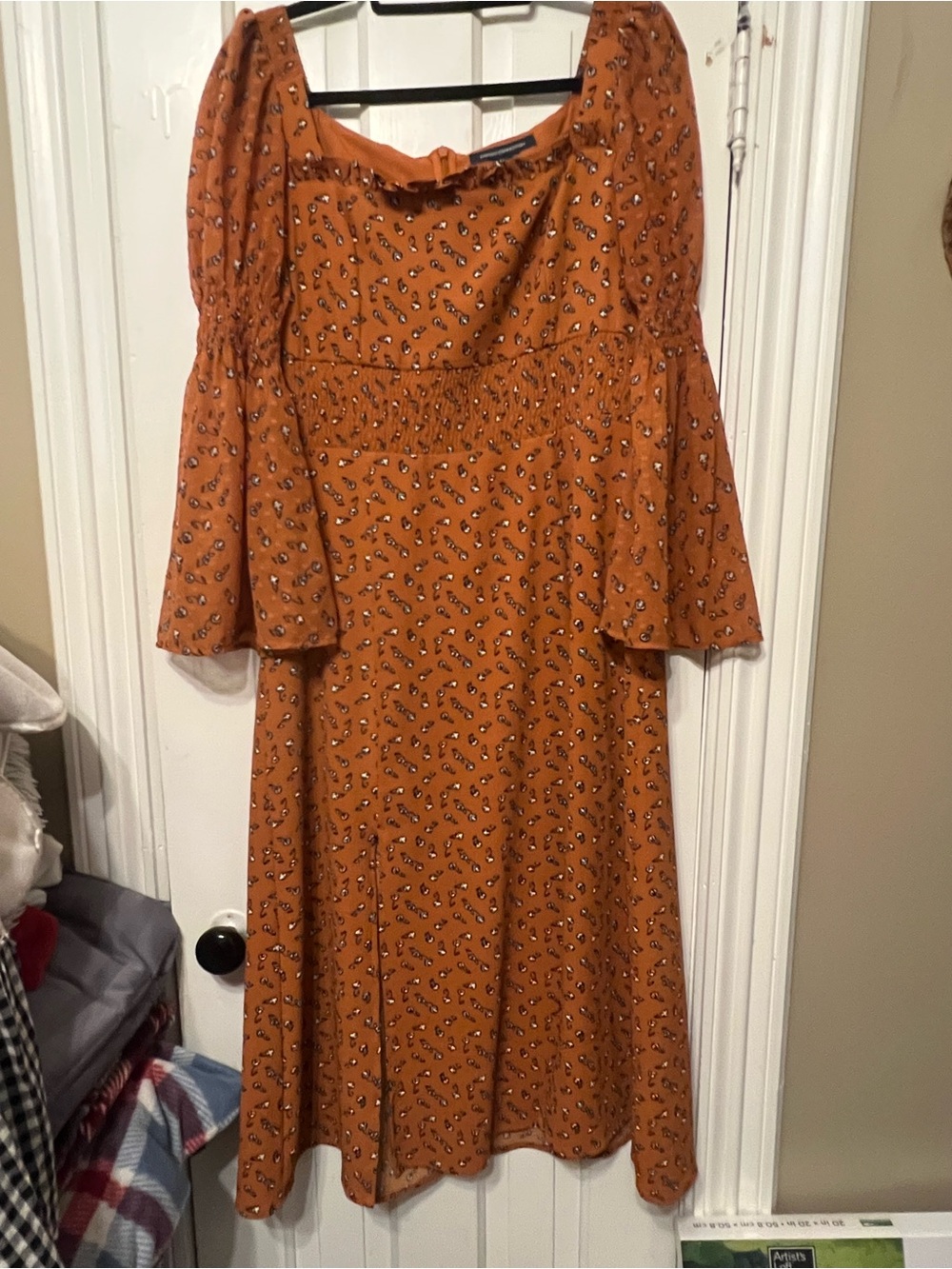 French Connection Rust Orange Floral Dress